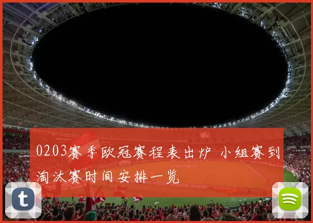 0203赛季欧冠赛程表出炉 小组赛到淘汰赛时间安排一览